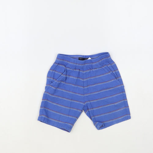 NEXT Boys Blue Striped Linen Sweat Shorts Size 2-3 Years Regular