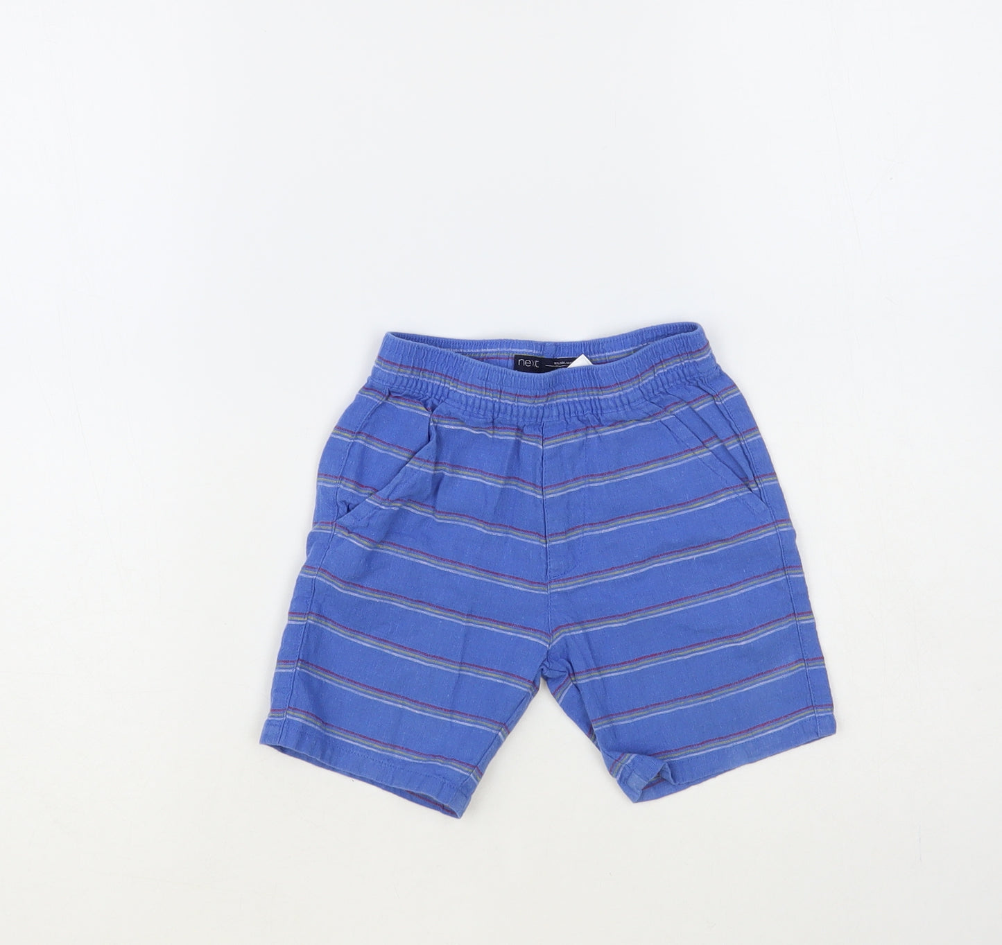 NEXT Boys Blue Striped Linen Sweat Shorts Size 2-3 Years Regular