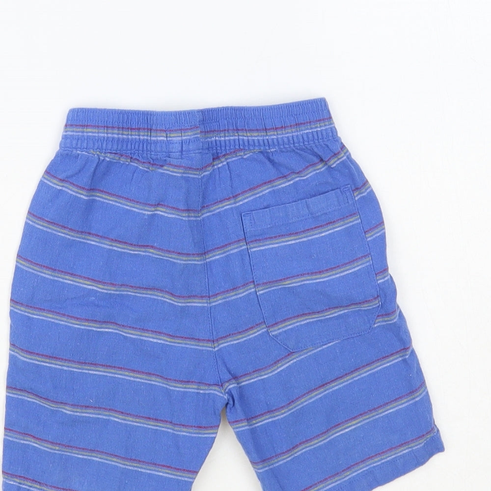 NEXT Boys Blue Striped Linen Sweat Shorts Size 2-3 Years Regular