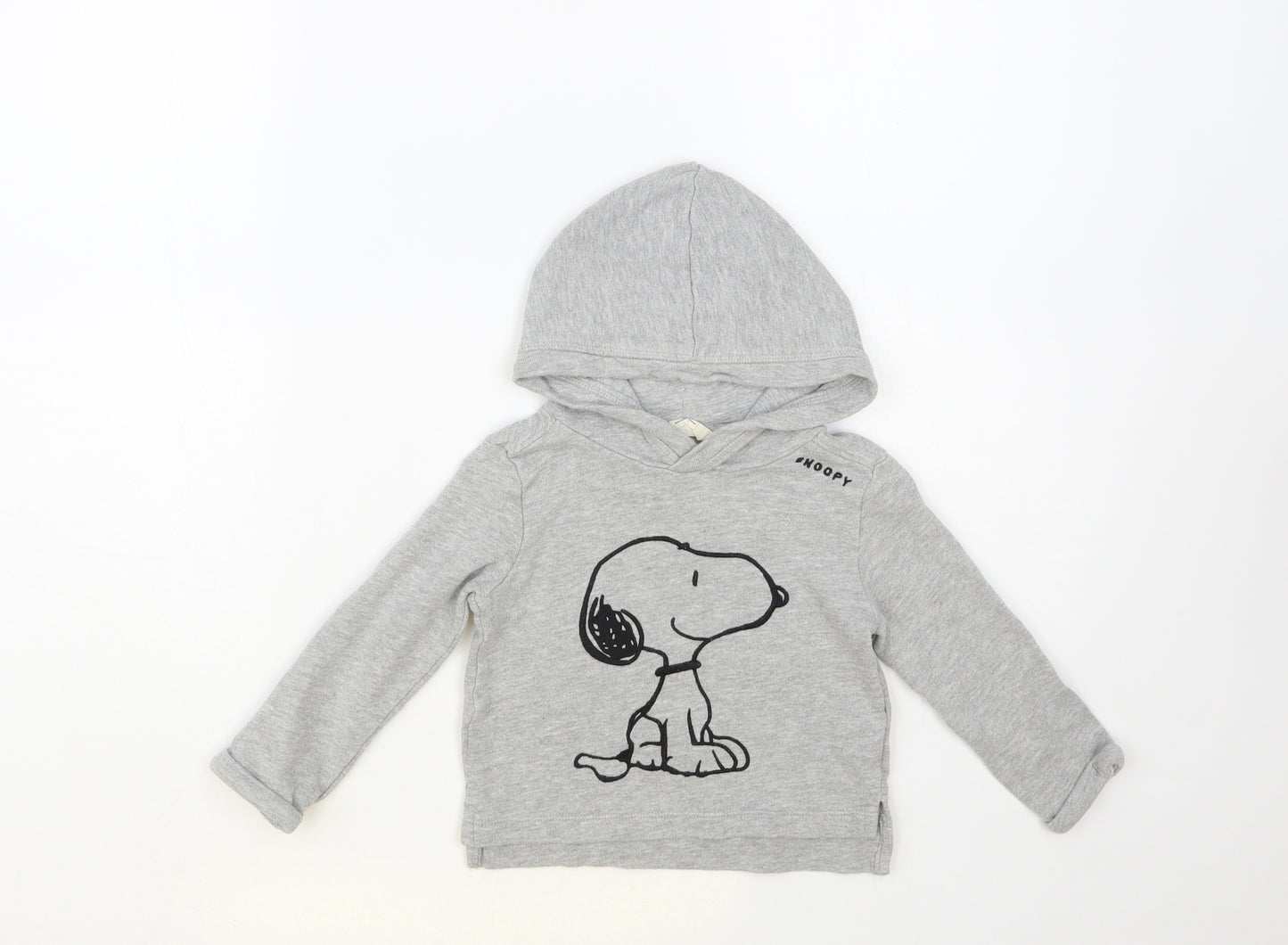 H&M Baby Grey Cotton Pullover Jumper Size 18-24 Months Pullover - Snoopy