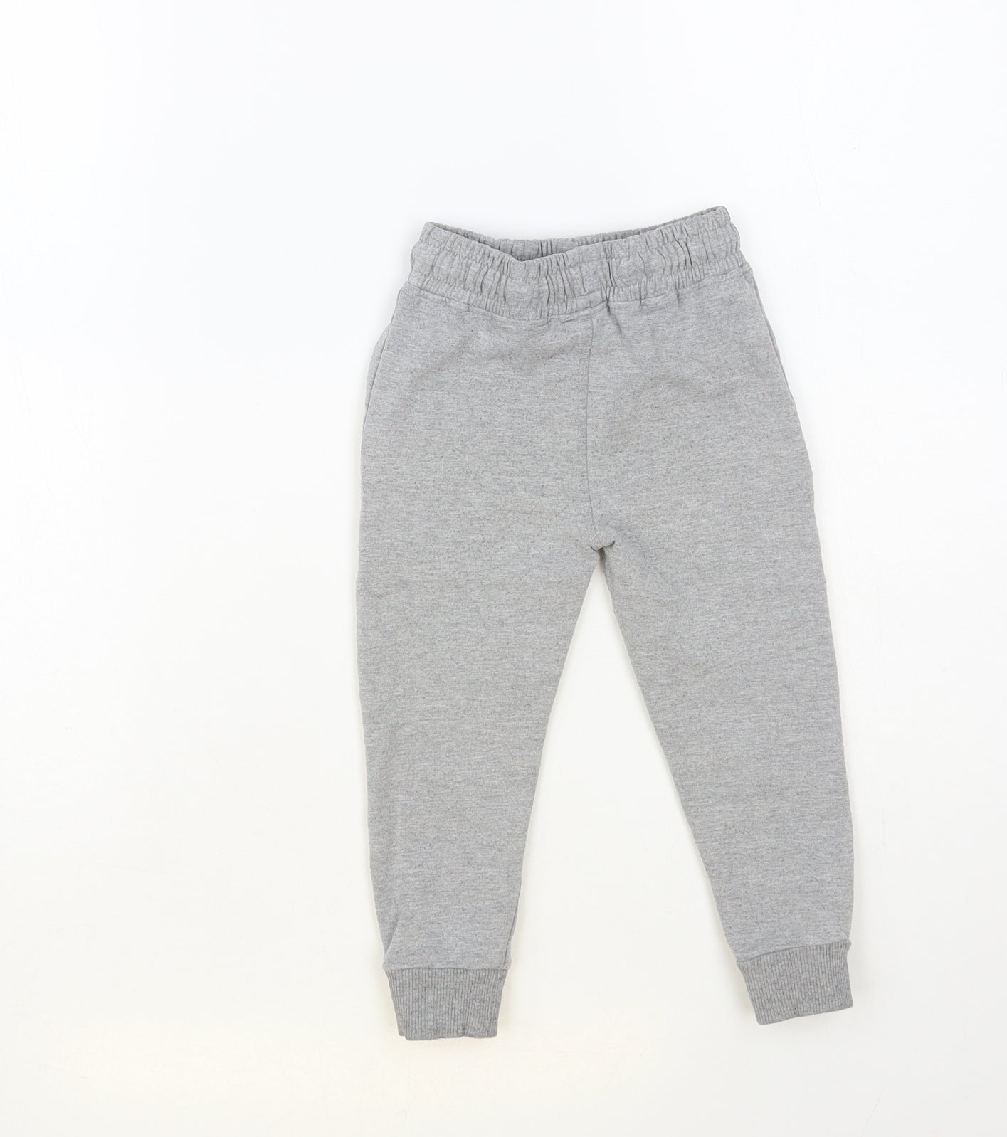 NEXT Boys Grey Flecked Cotton Jogger Trousers Size 4 Years Regular Drawstring