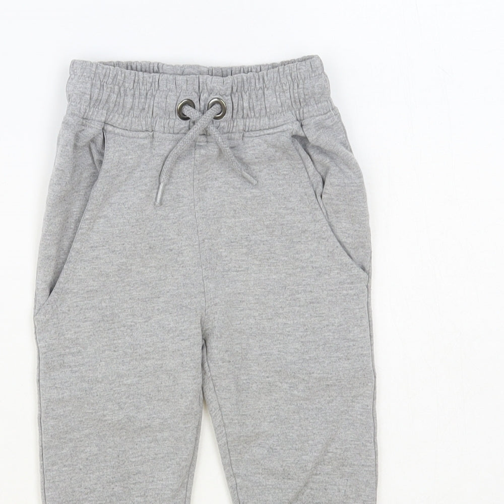 NEXT Boys Grey Flecked Cotton Jogger Trousers Size 4 Years Regular Drawstring