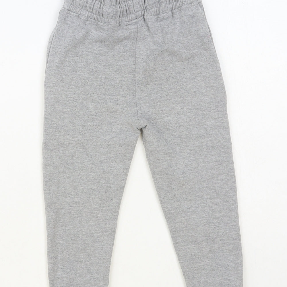 NEXT Boys Grey Flecked Cotton Jogger Trousers Size 4 Years Regular Drawstring