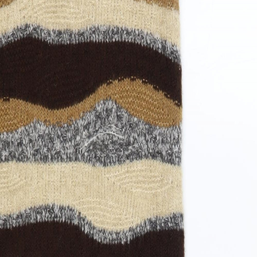 Primark Womens Brown Striped Acrylic Straight & Pencil Skirt Size 6