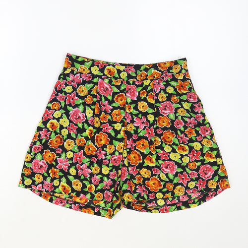 Savida Womens Multicoloured Floral Polyester Bermuda Shorts Size S L4 in Regular Zip