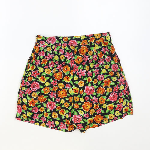 Savida Womens Multicoloured Floral Polyester Bermuda Shorts Size S L4 in Regular Zip