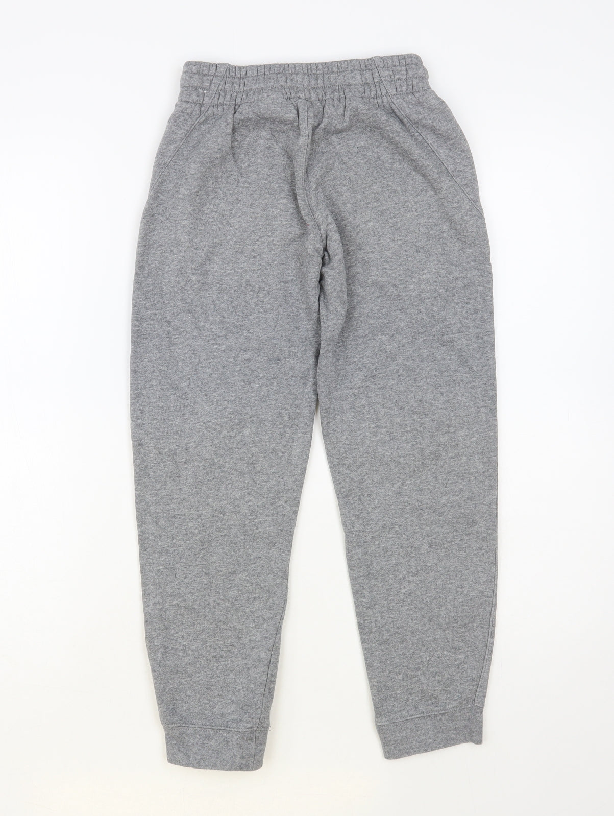 Nike Boys Grey Cotton Jogger Trousers Size 8-9 Years Regular Drawstring