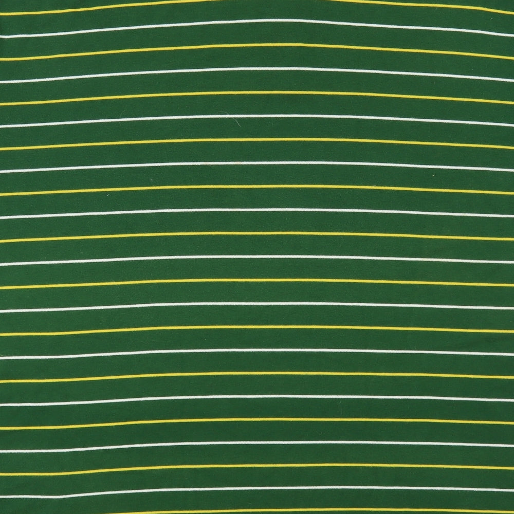 Polo Ralph Lauren Mens Green Striped Cotton Polo Size XL Collared Button
