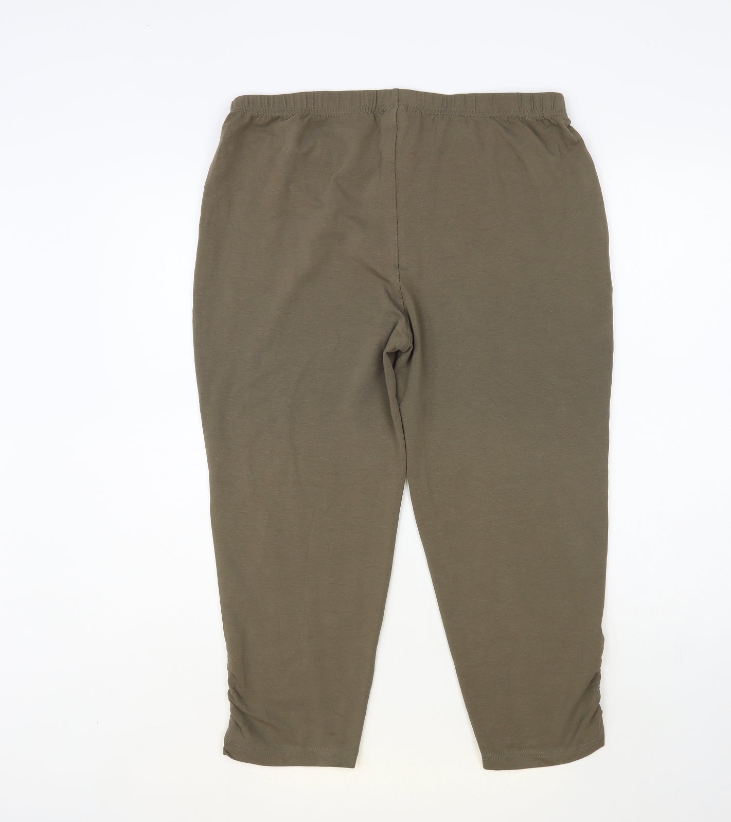 Yanev Womens Green Cotton Cropped Leggings Size 20 L21 in