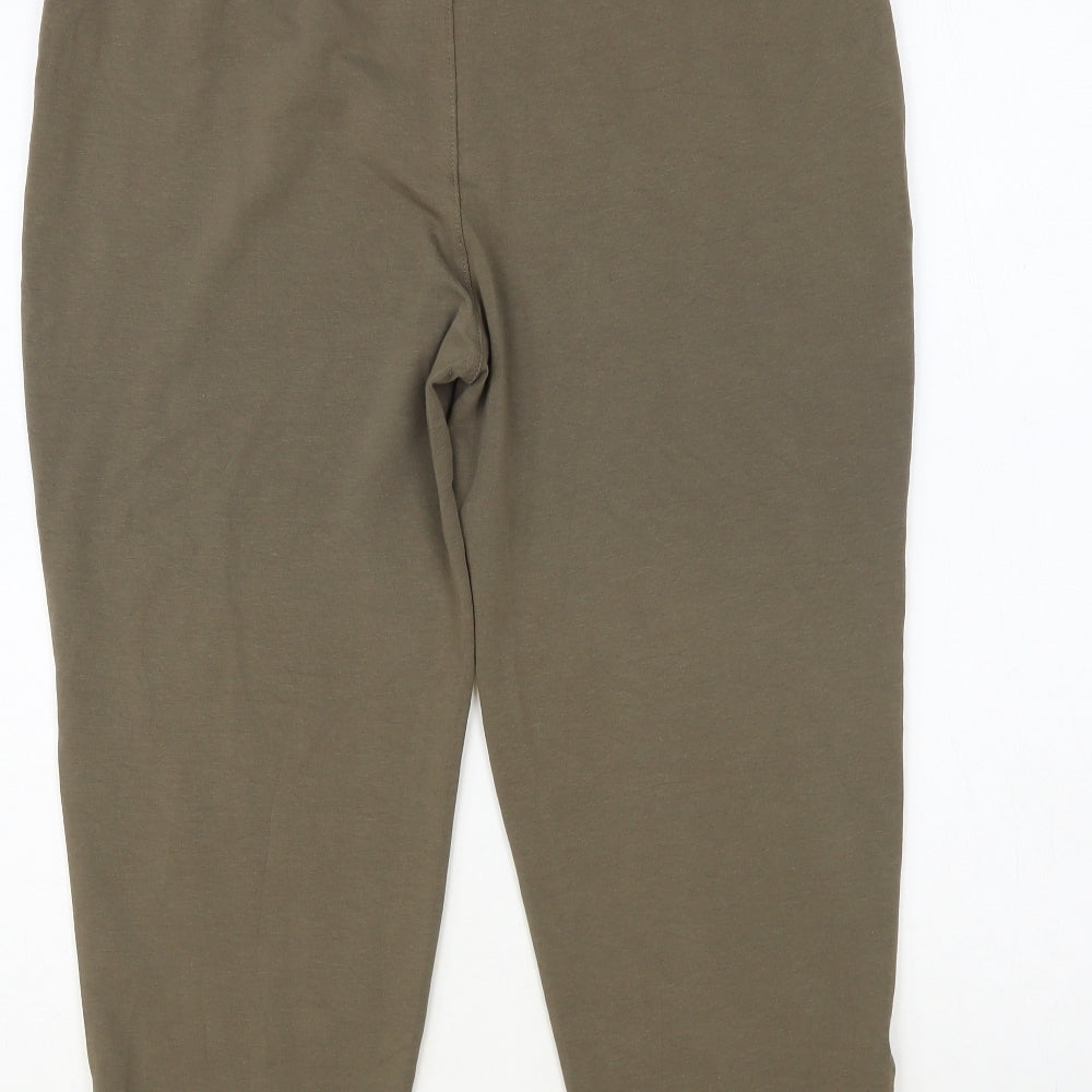 Yanev Womens Green Cotton Cropped Leggings Size 20 L21 in