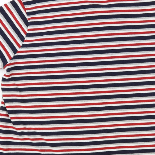 PEP & Co Mens Multicoloured Striped Cotton Polo Size 2XL Collared Button