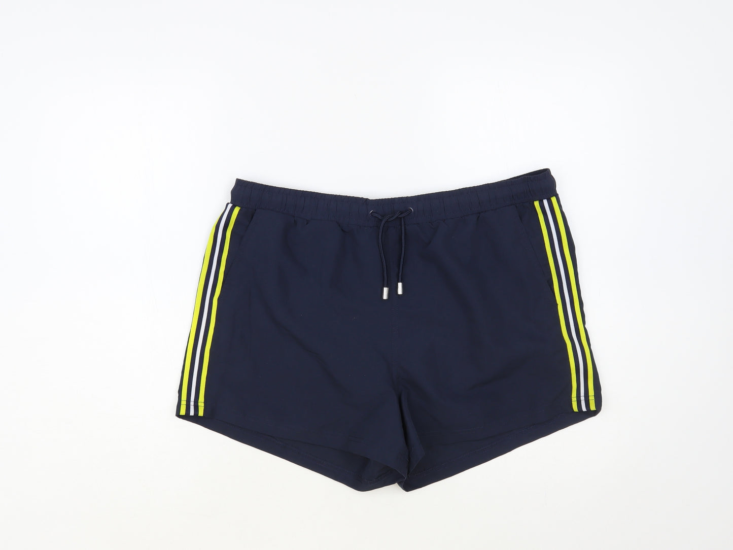 Primark Mens Blue Polyester Bermuda Shorts Size L L6 in Regular Drawstring - Swim Trunks