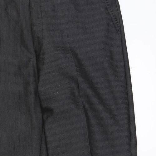 NEXT Mens Grey Striped Polyester Trousers Size 34 in L29 in Regular Button