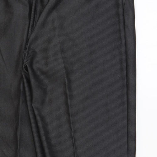 NEXT Mens Grey Striped Polyester Trousers Size 34 in L29 in Regular Button