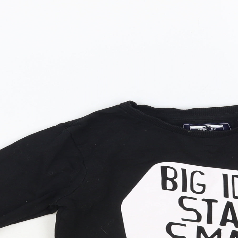 NEXT Boys Black Cotton Pullover Sweatshirt Size 3-4 Years Pullover - Big Ideas Start Small