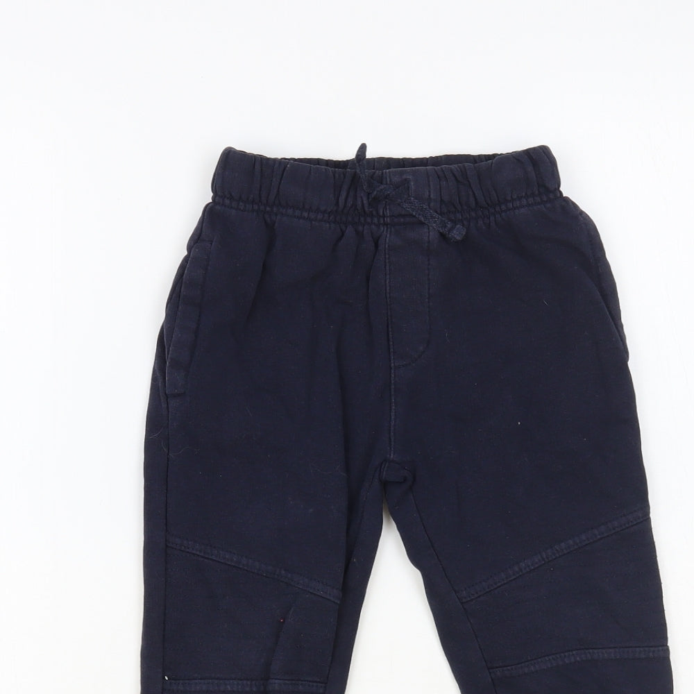 George Womens Blue Cotton Jogger Trousers Size 30 in Regular Drawstring