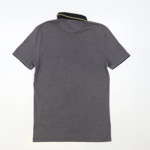 Nineteen Twenty Two Mens Grey Cotton Polo Size S Collared Button