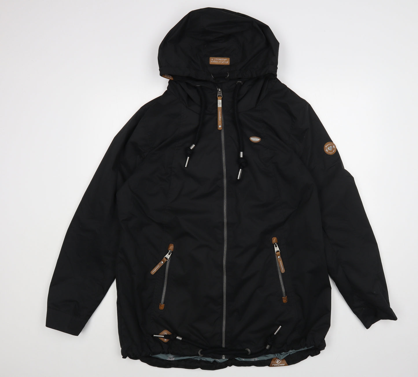 Ragwear Womens Black Windbreaker Jacket Size 18 Zip