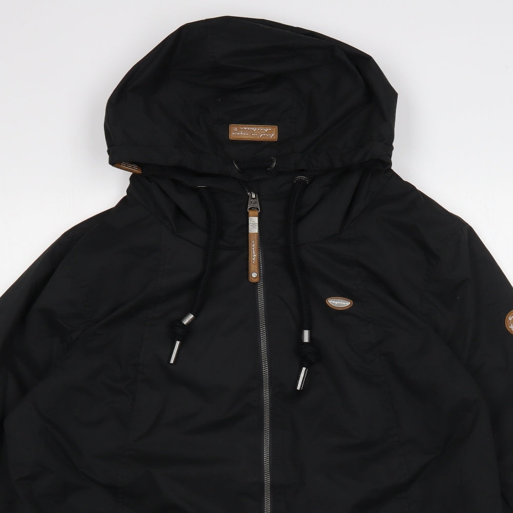 Ragwear Womens Black Windbreaker Jacket Size 18 Zip