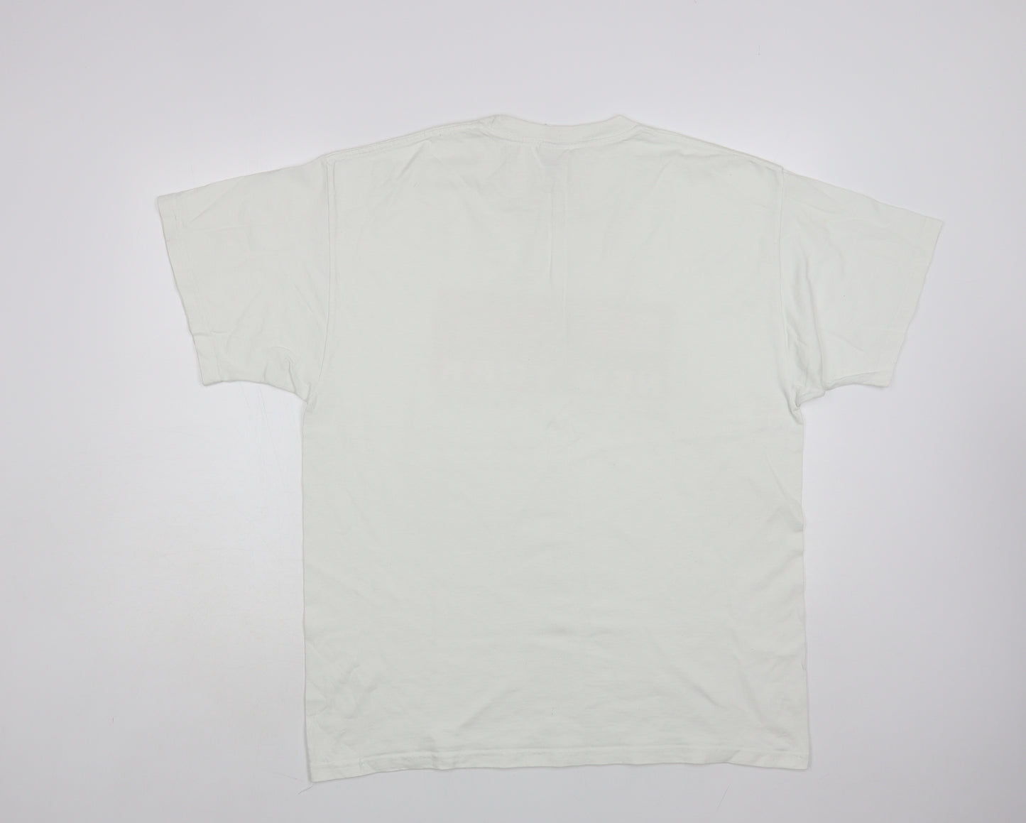 Fruit of the Loom Mens White Cotton T-Shirt Size XL Crew Neck - New York