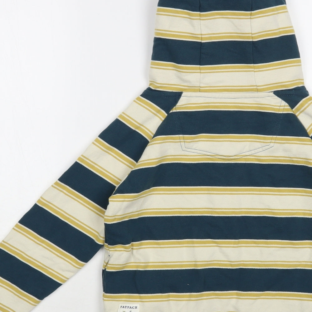 Fat Face Boys Multicoloured Striped Cotton Pullover Hoodie Size 7-8 Years Pullover