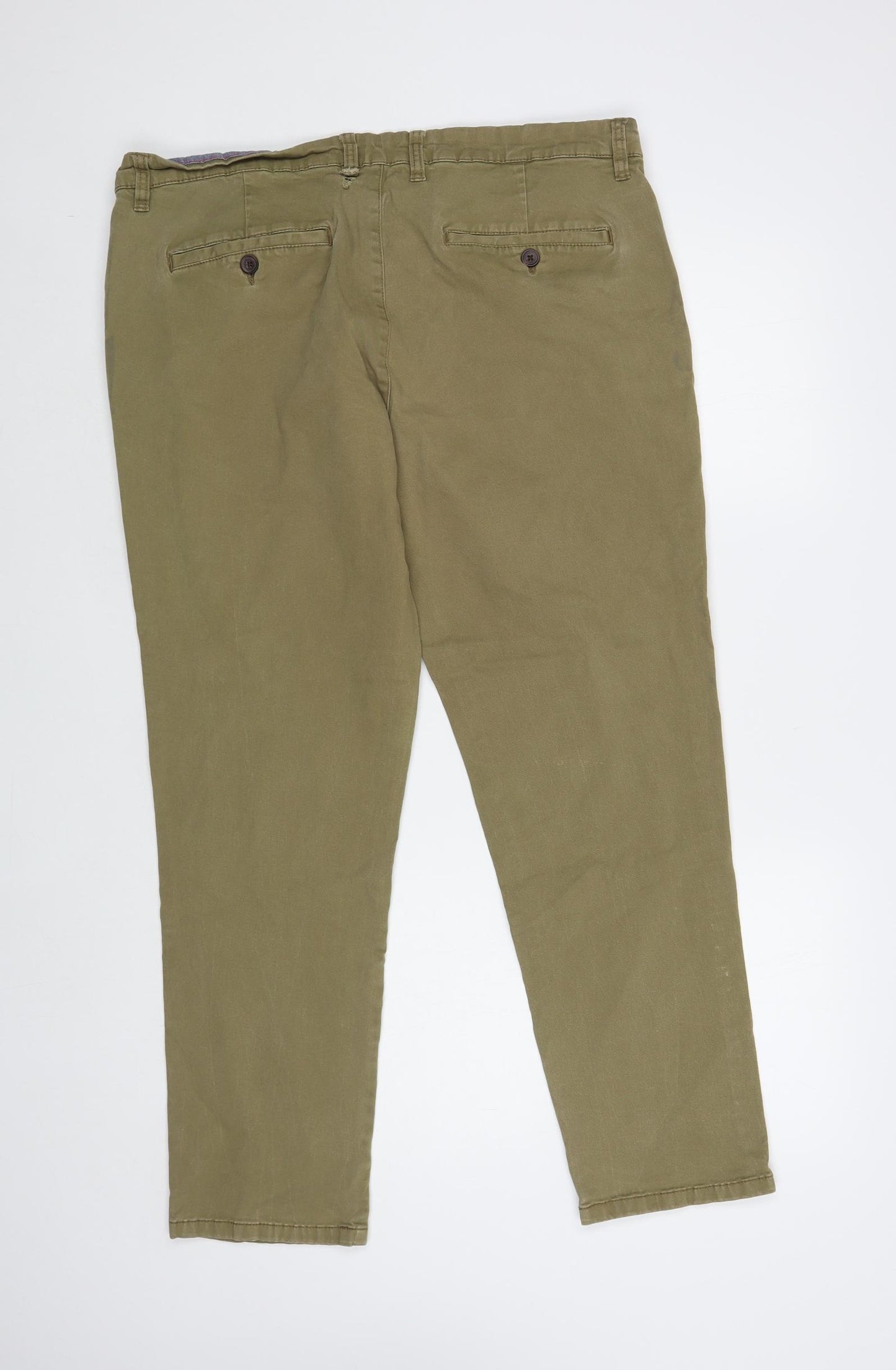 George Mens Beige Cotton Chino Trousers Size 38 in L30 in Regular Button