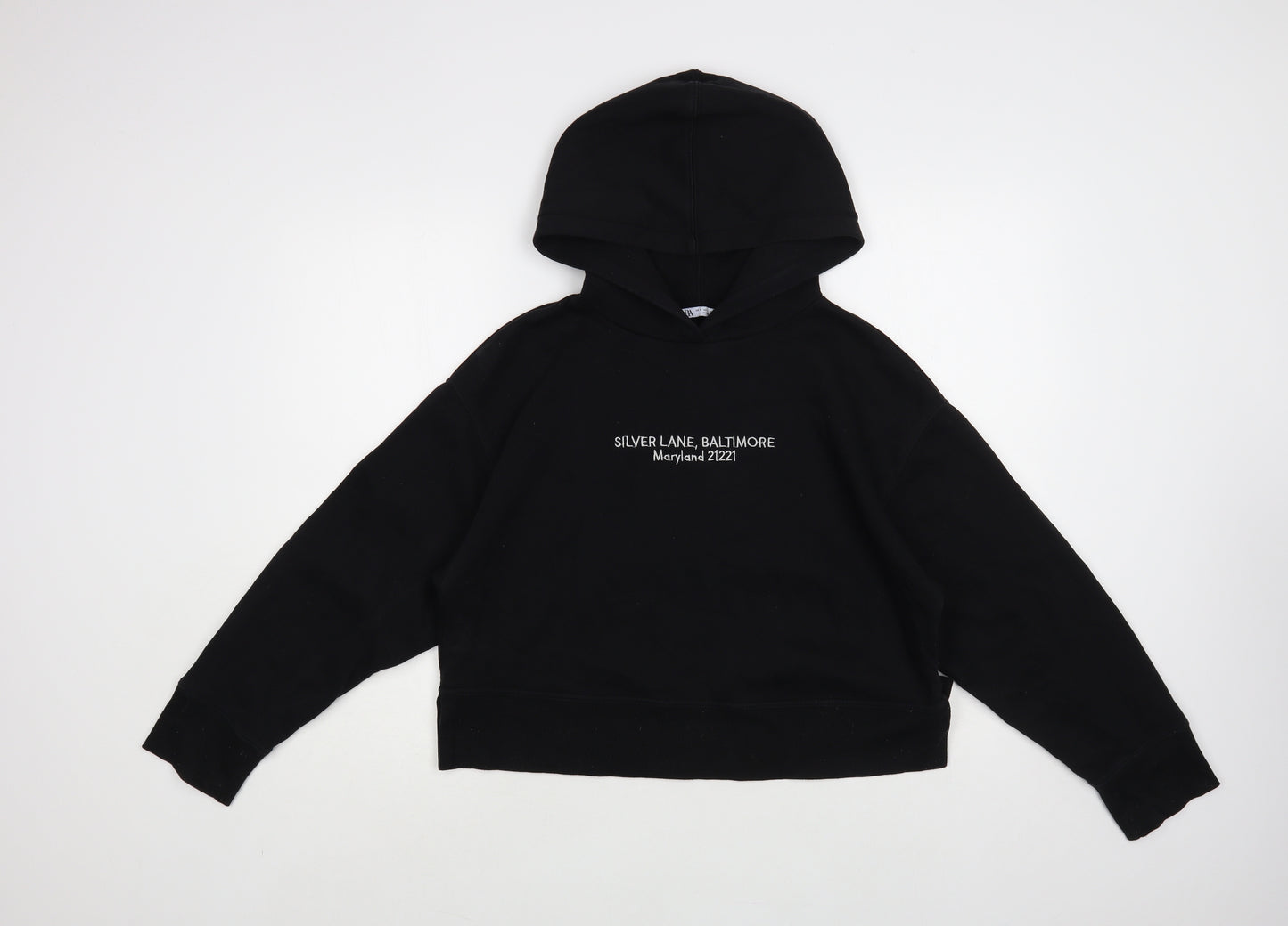 Zara Womens Black Cotton Pullover Hoodie Size S Pullover - Baltimore