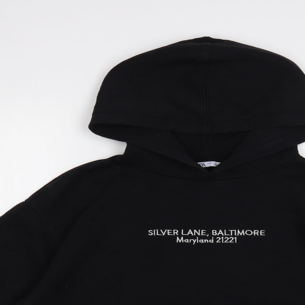 Zara Womens Black Cotton Pullover Hoodie Size S Pullover - Baltimore