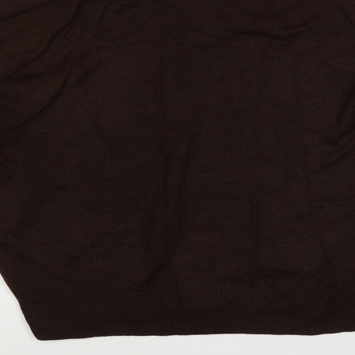 Slazenger Womens Brown V-Neck Acrylic Pullover Jumper Size XL