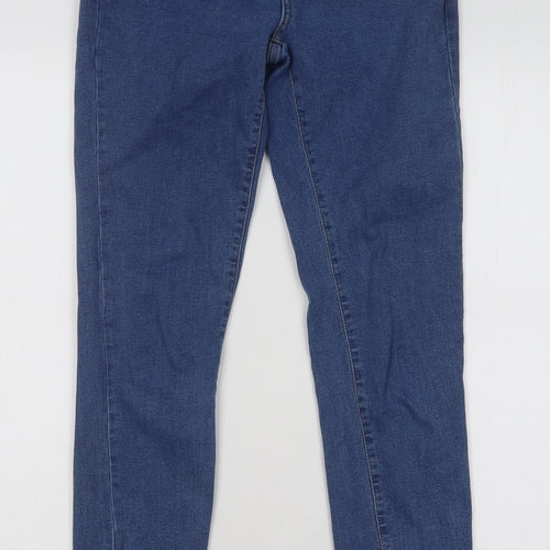 Primark Womens Blue Cotton Skinny Jeans Size 12 L29 in Regular Button