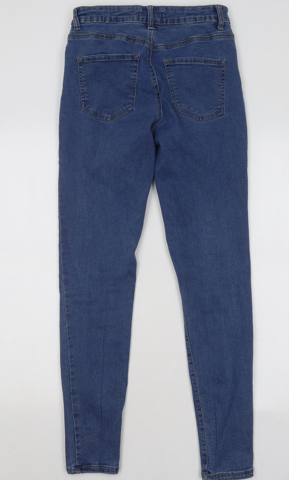Primark Womens Blue Cotton Skinny Jeans Size 12 L29 in Regular Button
