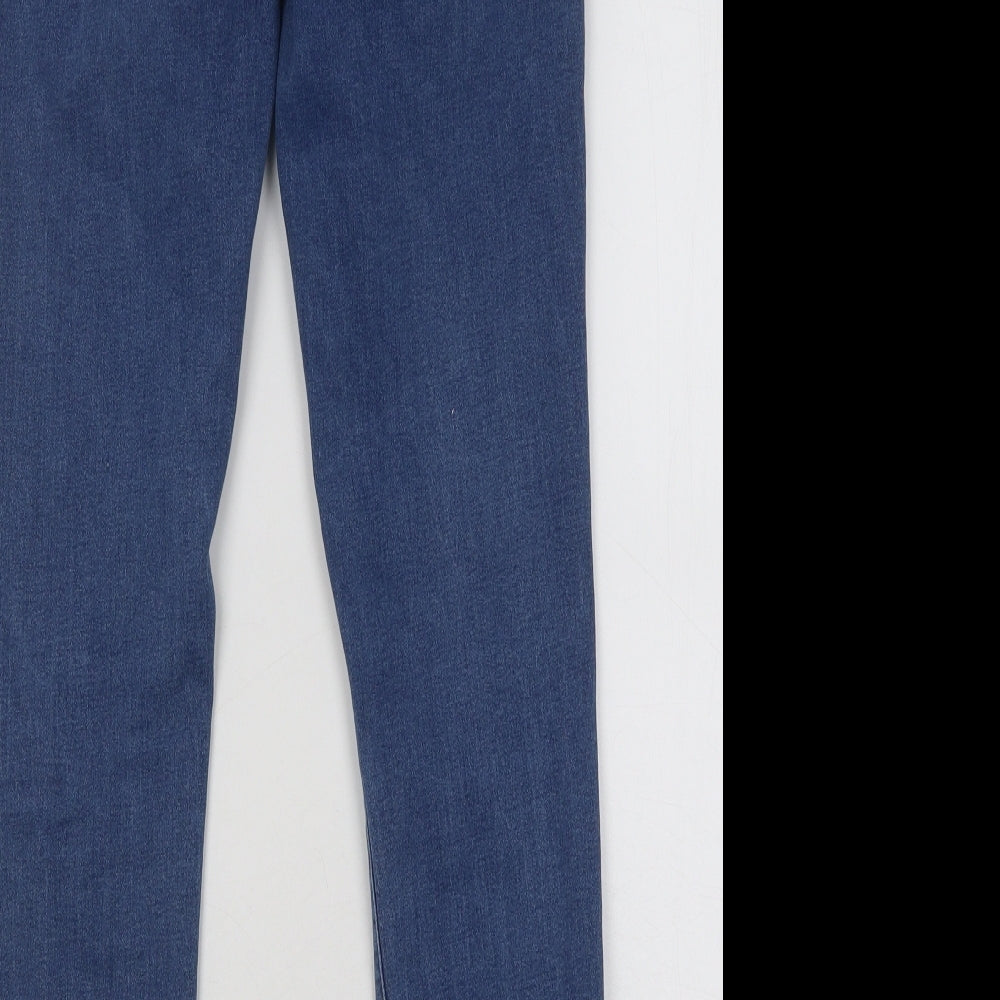 Primark Womens Blue Cotton Skinny Jeans Size 12 L29 in Regular Button