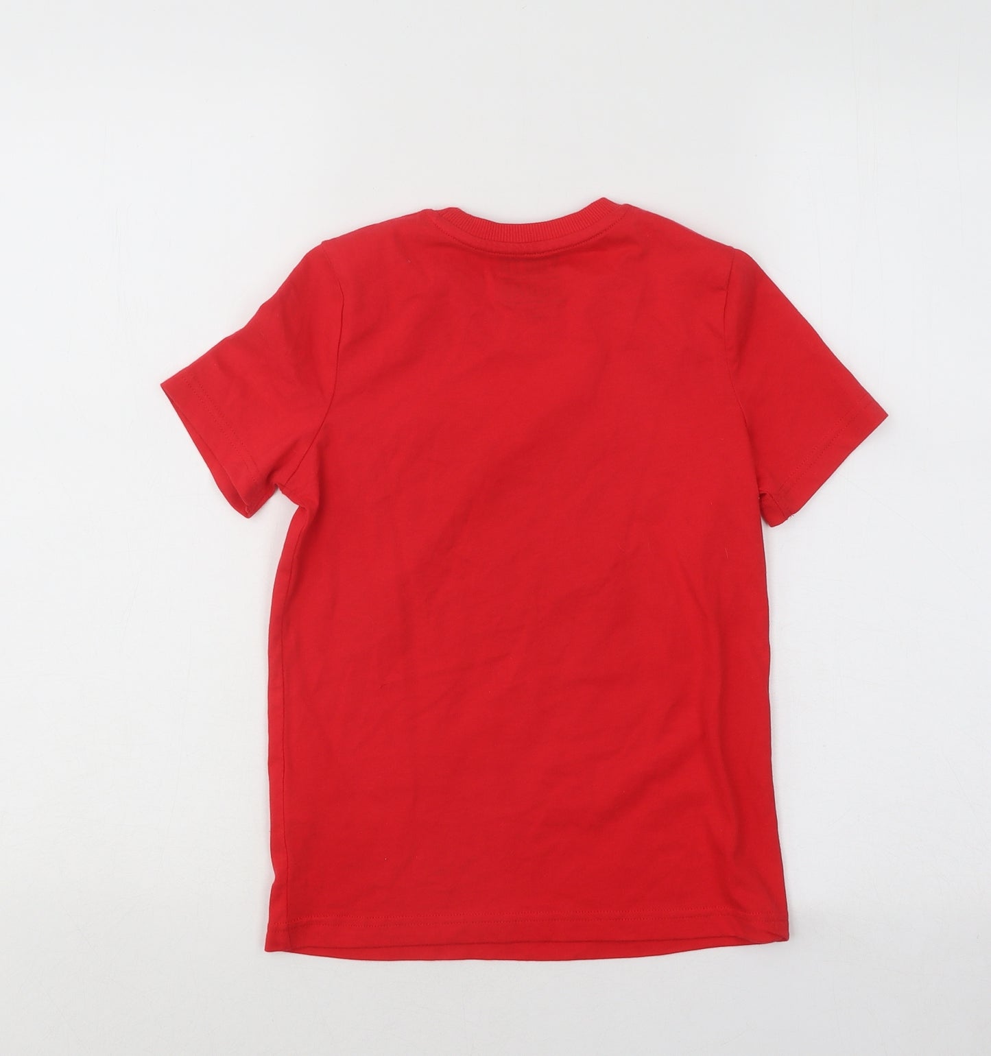F&F Boys Red Cotton Basic T-Shirt Size 6-7 Years Round Neck Pullover - Welsh Dragon
