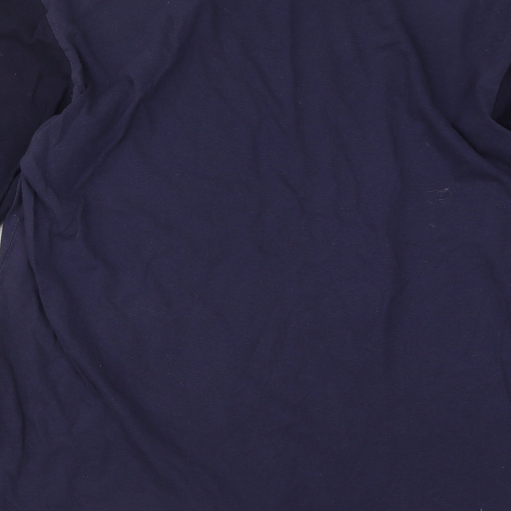 Tom Franks Mens Blue Cotton T-Shirt Size L Round Neck