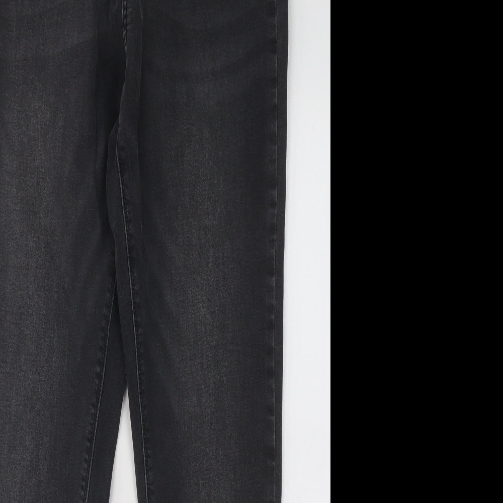 Primark Womens Grey Cotton Skinny Jeans Size 16 L28 in Regular Button