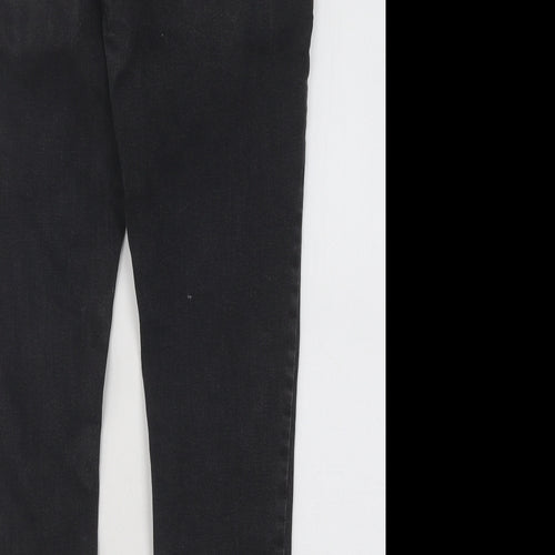 Primark Womens Grey Cotton Skinny Jeans Size 16 L28 in Regular Button