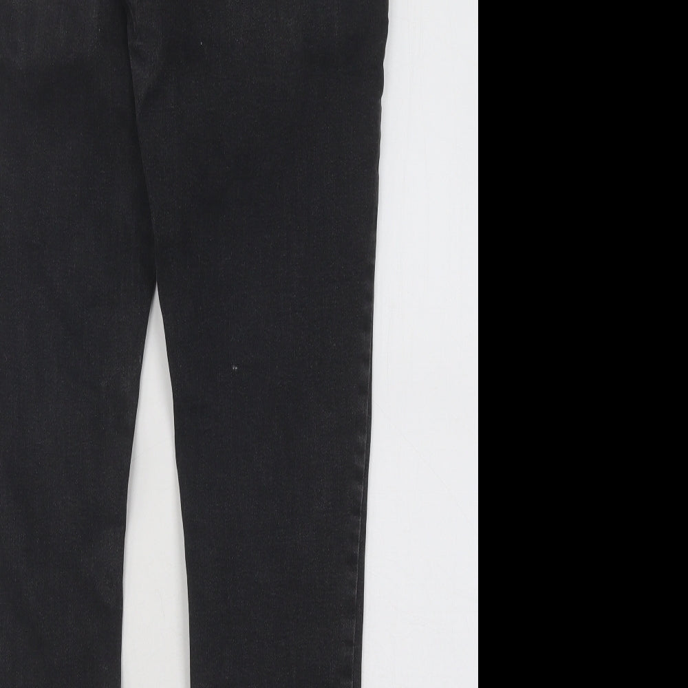 Primark Womens Grey Cotton Skinny Jeans Size 16 L28 in Regular Button