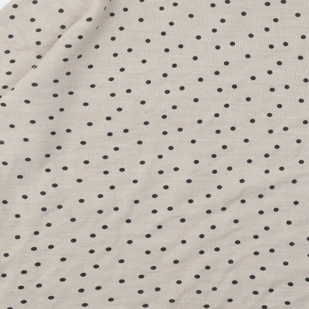 Papaya Womens Beige Round Neck Polka Dot Acrylic Pullover Jumper Size 16