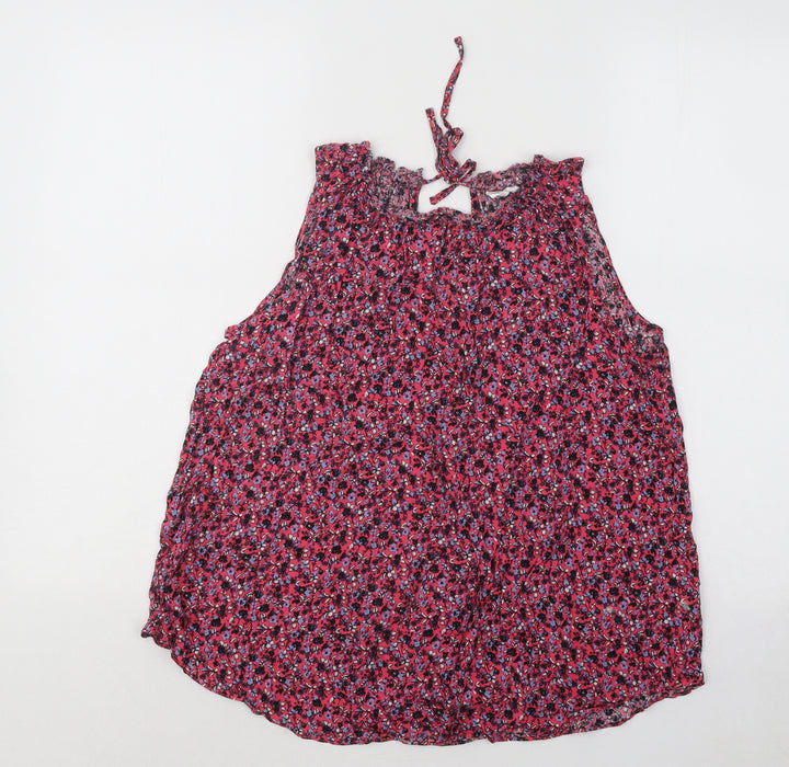 Gap Womens Multicoloured Floral Viscose Basic Blouse Size S Round Neck