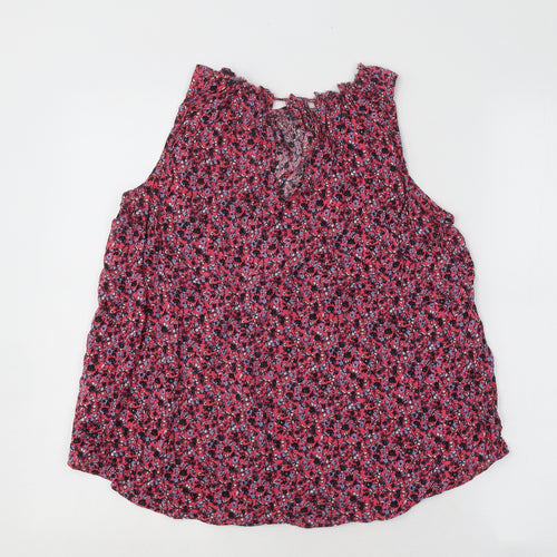 Gap Womens Multicoloured Floral Viscose Basic Blouse Size S Round Neck