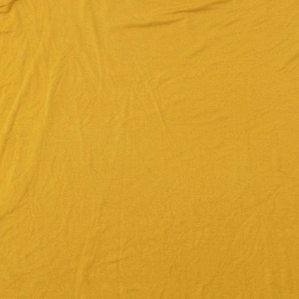 Peacocks Womens Yellow Viscose Basic T-Shirt Size 18 Round Neck