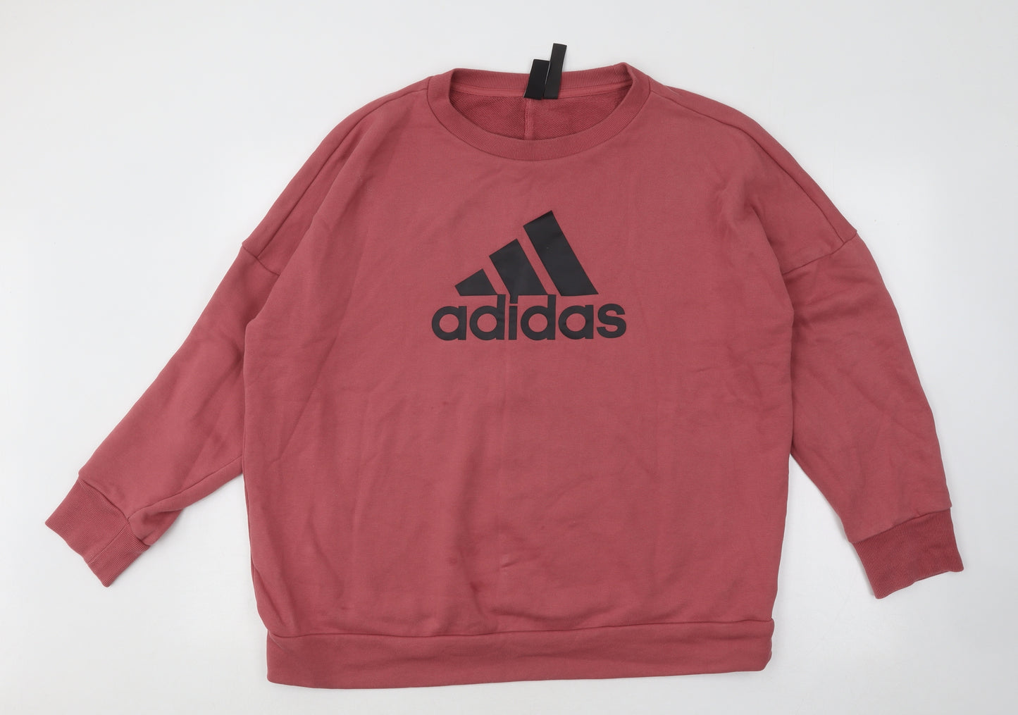 adidas Womens Pink Cotton Pullover Sweatshirt Size M Pullover