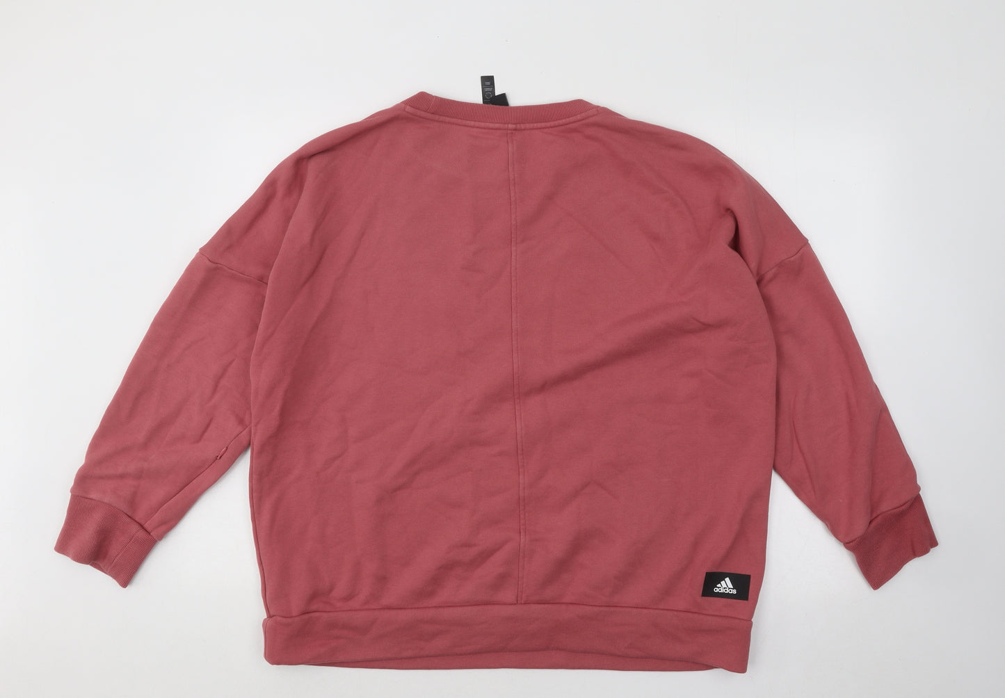 adidas Womens Pink Cotton Pullover Sweatshirt Size M Pullover