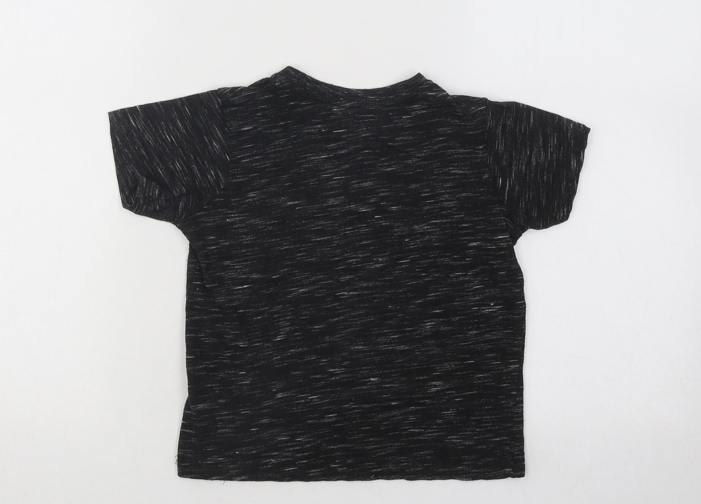 Matalan Boys Black Geometric Polyester Basic T-Shirt Size 4 Years Round Neck Pullover - Here For The Wifi