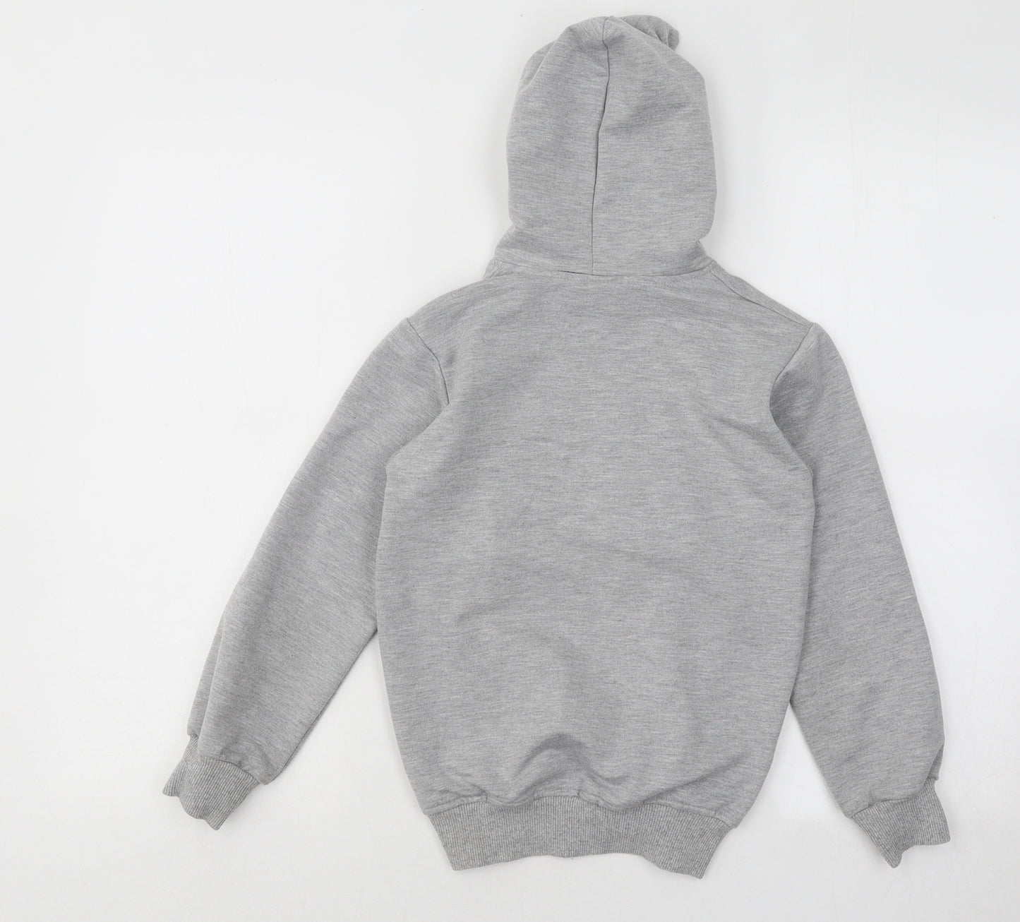 adidas Girls Grey Cotton Pullover Hoodie Size 11-12 Years Pullover