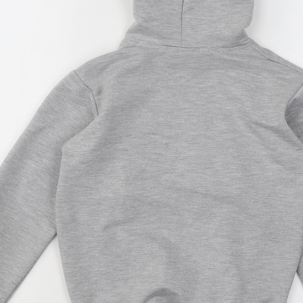 adidas Girls Grey Cotton Pullover Hoodie Size 11-12 Years Pullover