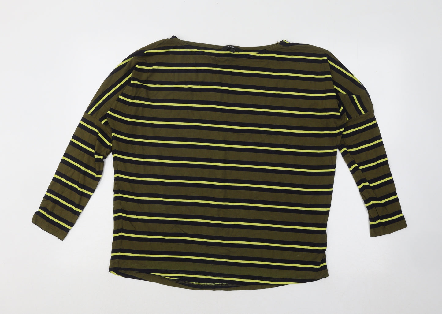 NEXT Womens Multicoloured Round Neck Striped Viscose Pullover Jumper Size 14