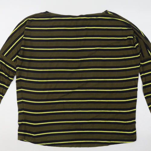 NEXT Womens Multicoloured Round Neck Striped Viscose Pullover Jumper Size 14