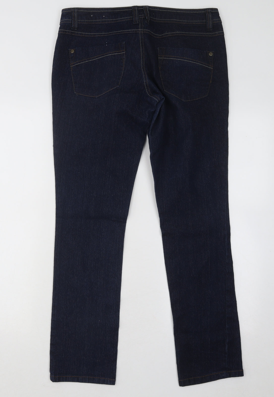 Dorothy Perkins Womens Blue Cotton Straight Jeans Size 12 L27 in Regular Button