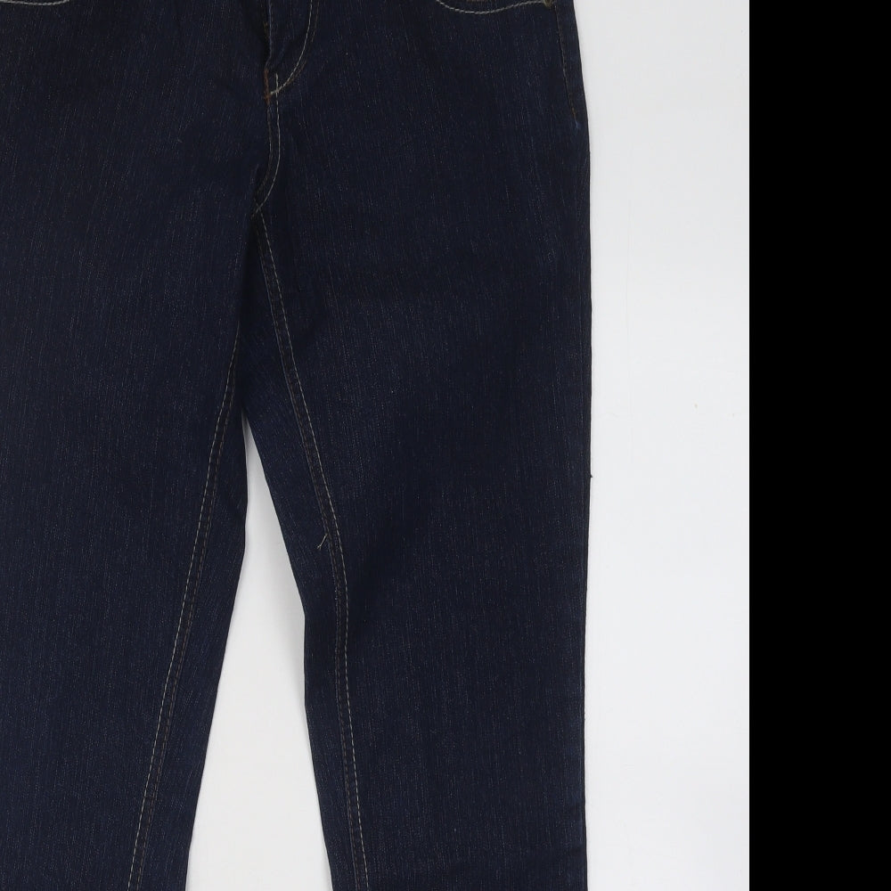 Dorothy Perkins Womens Blue Cotton Straight Jeans Size 12 L27 in Regular Button